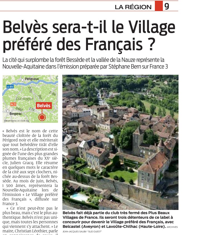 Village préféré des Français : concours 2023 : Sogedo : allez Belvès !
