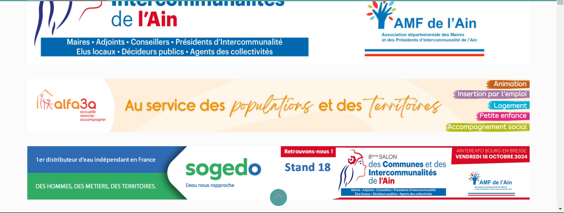 Bourg-en-Bresse : vendredi 18 octobre : SOGEDO présente au Salon des Communes et des Intercommunalités de l’Ain